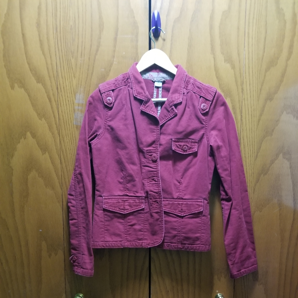 Retro Style Military Red Destress Jacket